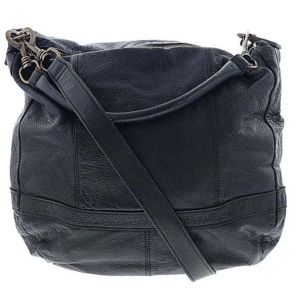 L.K. Liebeskind Berlin Black Leather Spacious Satchel Bag Convertible Crossbody - Picture 1 of 10